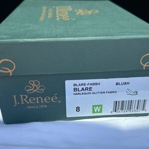 J. Renee Glitter Fabric Blush Heels Size 8 W - Never Worn
